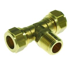 Knelovergangs-T-stuk, messing, 15 x 1/2" x 15 M, (drink)water, VSH VSH Super S1225